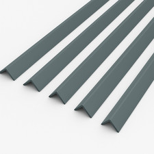 5 x Anthracite Grey 1 Metre UPVC Plastic Rigid Angle 10x10mm Corner Cover Trim 