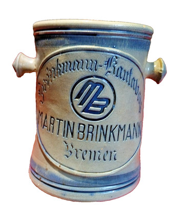 Kautabaktopf Martin Brinkmann Bremen Steingut 17 cm hoch 13,5 cm Durchmesser