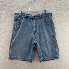 Vintage Levis Denim Shorts Mens 36 Blue 11" Carpenter Jorts Utility Grunge Y2K
