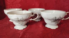 Set of 4 -Johann Haviland Germany Sepia Rose Tea Cups