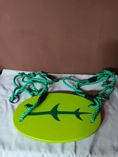 Hearthsong Green Wood Oval Swing Seat Tree Swing Rope Hanging Rings Ages 3 To 99