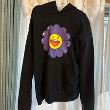 J. BALVIN x TAKASHI MURAKAMI Hoodie Black Floral Design XL JAPAN