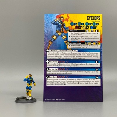 MARVEL: CRISIS PROTOCOL PAINTED CYCLOPS & STAT CARD MINIATURES SKIRMISH GAME AMG