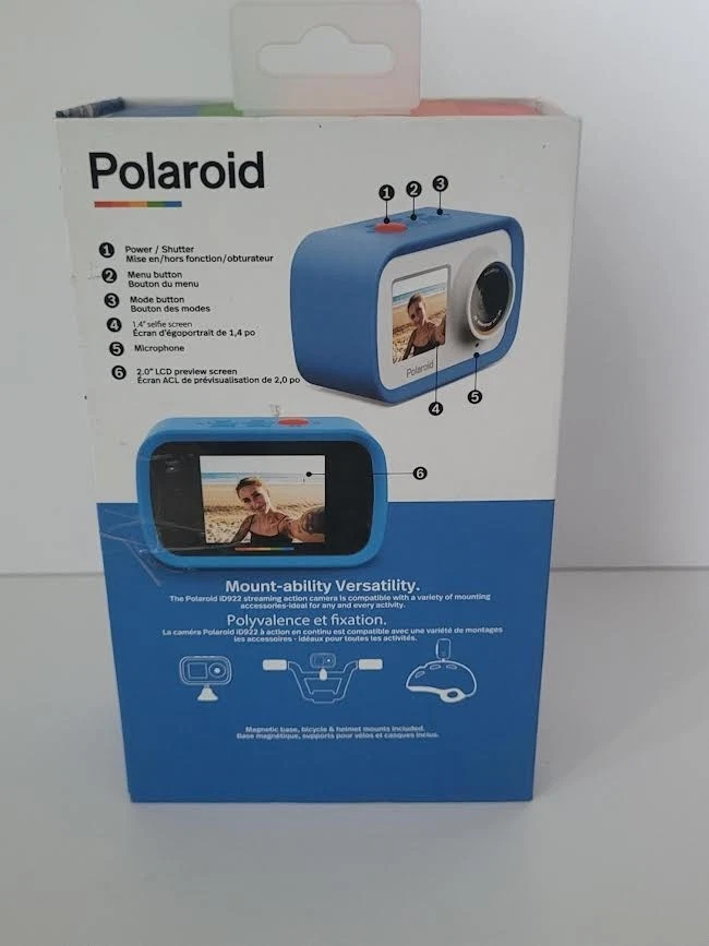 Polaroid iD922 Streaming Action Camera - Blue - Image 2 of 4