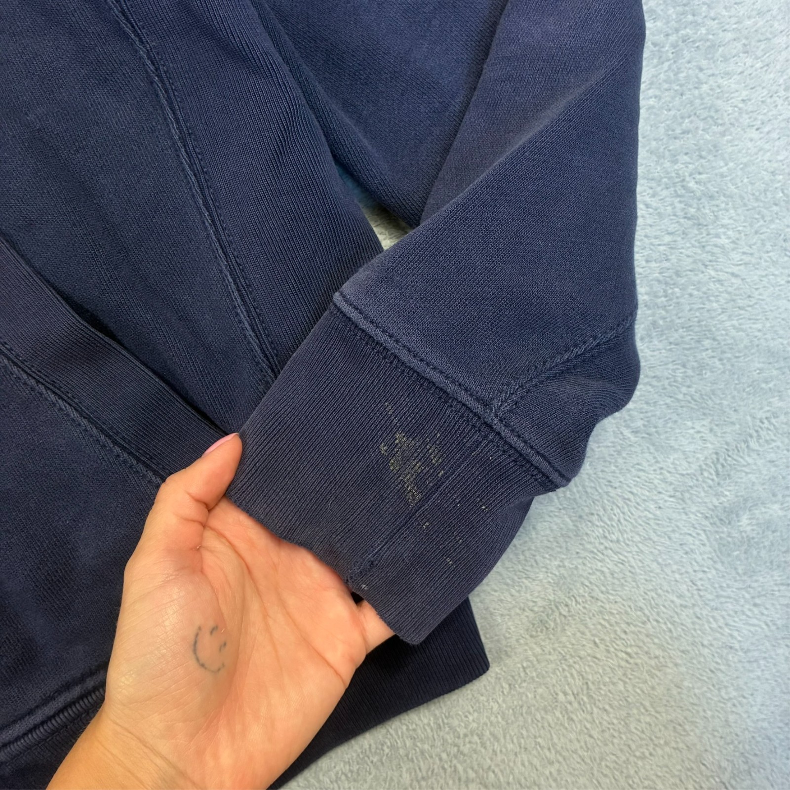 Vintage Polo Ralph Lauren 2000's Y2K Navy Blue Pony Size Medium Full Zip Hoodie image 6