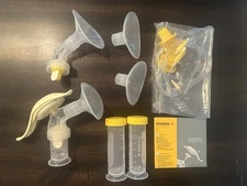Medela Manual Hand Breast Pump 21mm 24mm Flange Milk Storage Bottles and Parts
