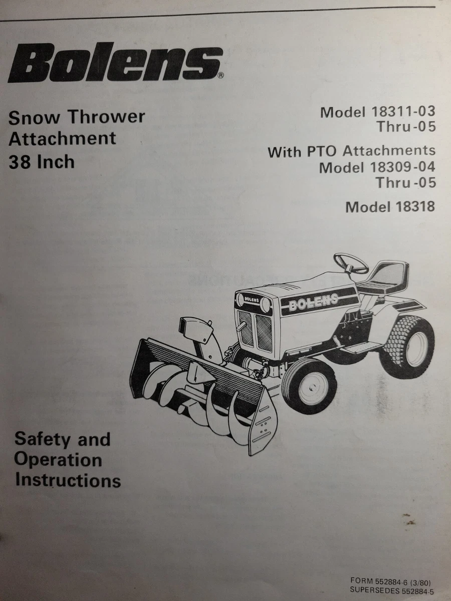 Bolens 38 inch hotsell riding mower manual