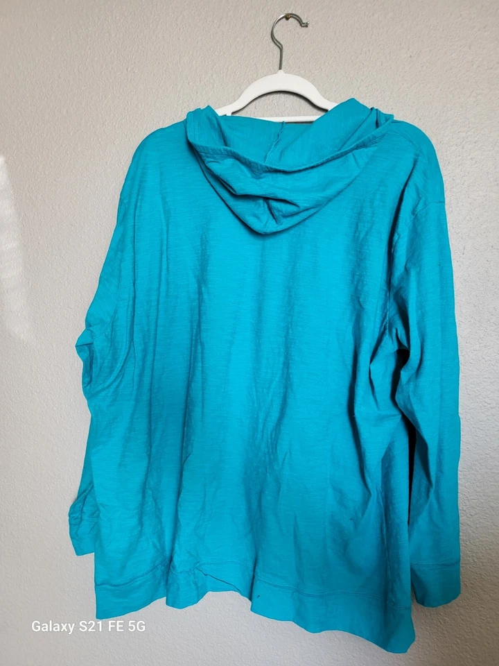 Just My Size Cremallera Completa Manga Larga con Capucha Peso Ligero Negro Mujer Talla | 2X Foto 4 de 4