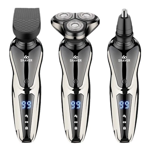 3 In 1 Professional Coreless Dry-wet Razor Men's Rotating Razor Beard Trimmer - Picture 16 of 18