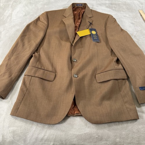 NWT Stafford Mens 42R Hopsack Wool Blazer Sportcoat Brown - Picture 2 of 8