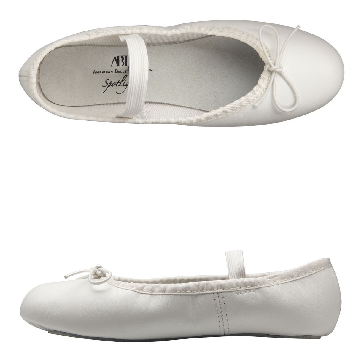 Spotlights Ballet Shoes ABT Girls White Leather Full Sole