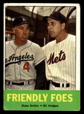 1963 Topps Friendly Foes Snider/Hodges Dodgers/Mets 68 VG XX7743
