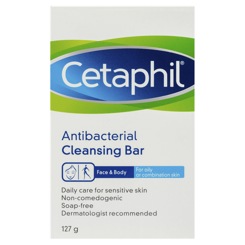 Cetaphil Antibacterial Cleansing Bar 127g Sensitive Skin Non-Comedogenic - Picture 2 of 4