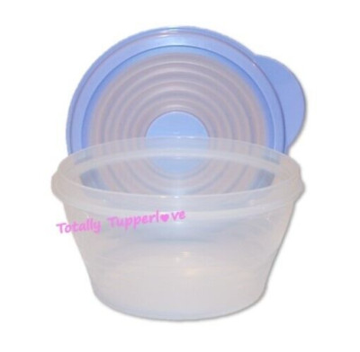 1 Tupperware Mini Stuffables Single Round Container 2 Cups Blueberry Purple NEW