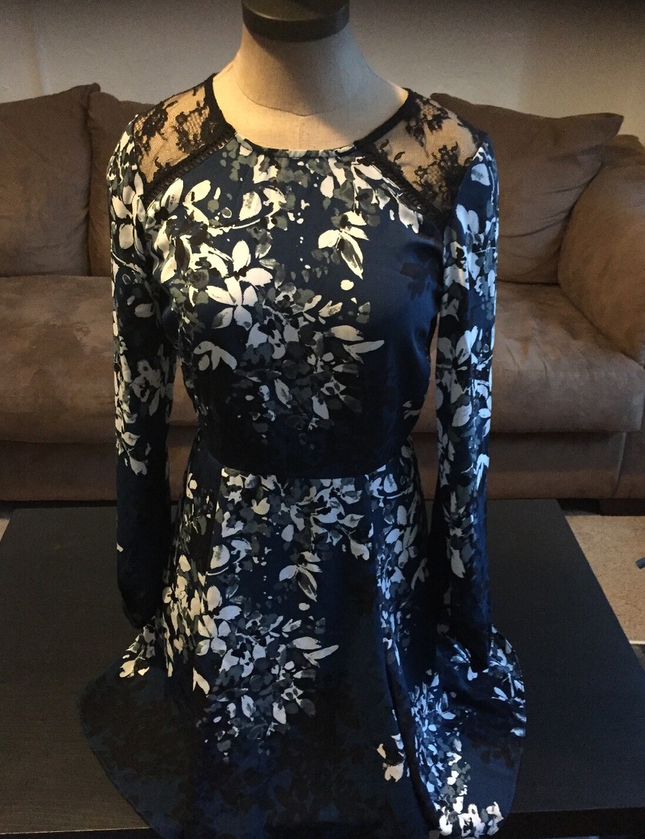 Aqua Womens Blue Floral Dress Size M | eBay