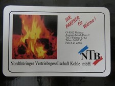 Taschenkalender NTB Nordthüringer Vertriebsgesellschaft Kohle mbH 1992
