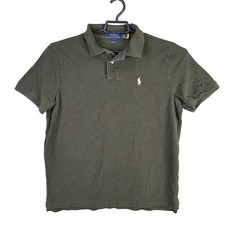 Mens Polo Ralph Lauren Green Classic Fit Polo Shirt Short Sleeve 100 Cotton L