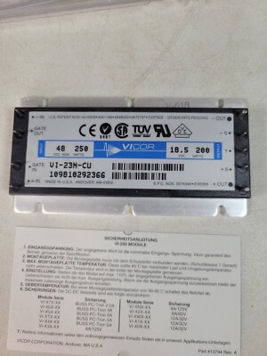 (1 NEW) Vicor VI-23N-CU Power Module INPUT 48VDC 250W OUTPUT 18.5VDC 200W