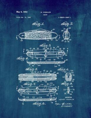 Knife Patent Print Midnight