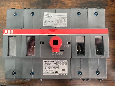 ABB OT160ET4 Non-Fusible Disconnect Switch,4 Pole,160A,Panel Mount