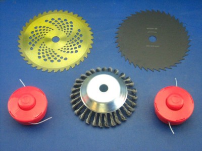 Unkrautbürste + 2x Messer + 2x Fadenspule für Arebos AR-HE-MW52C Motorsense  