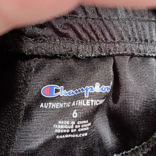 Champion Shorts Boys 6 Black Basketball Sports Bottoms Spell Out Logo Causal - Picture 8 of 12