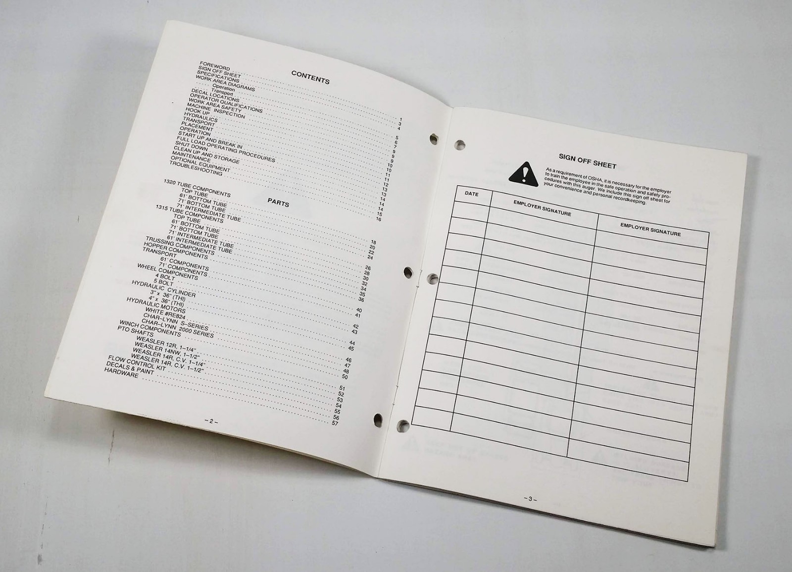 Alloway Rau Portable Auger Models 1315 1320 Owners Manual Operation & Parts S4GV eBay