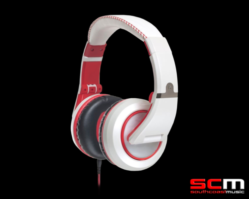 Auriculares estéreo CAD MH510W blancos/rojos cerrados increíble rendimiento de sonido - Imagen 1 de 5
