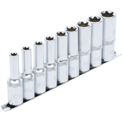 BGS Steckschlüssel Einsätze E Profil E10 - E24 Außen Torx Nüsse Satz 1/2'' 9 tlg.
