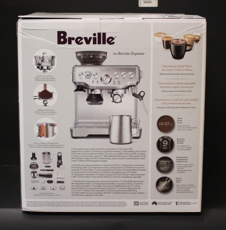 (RI1) Breville BES870XL Barista Express Espresso Machine Stainless