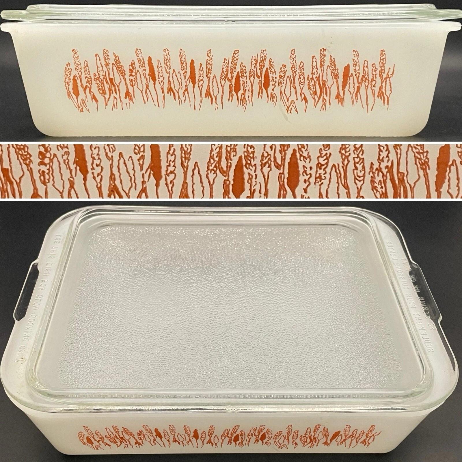 Proctor Silex Autumn Harvest Covered Slow Cook Dish c1960s Made in USA 1 quart