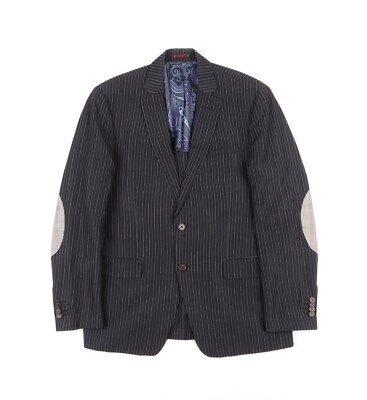 Men's ETRO Milano Black Linen/Cotton 2Btn Blazer Jacket Size EU