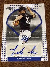 LANDON SIMS 2018 LEAF PERFECT AUTOGRAPH Blue #10/15 Diamondbacks XRC Miss St.