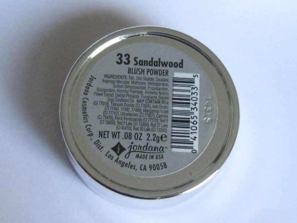 JORDANA COSMETICS BLUSH POWDER 33 SANDALWOOD NEW MADE IN USA .08 oz 2.2 g - Image 2 of 2