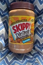 Skippy 40oz. Natural creamy peanut butter spread with honey,hard to find