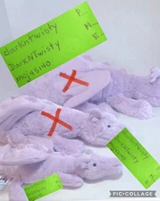 BNWT JellyCat Little  Lavender Dragon 17” W Tail Unfurled 13” Furled Approx.