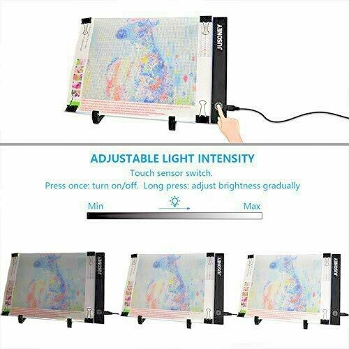 Tablette lumineuse diamond painting A4 LED avec intensité réglable tactile