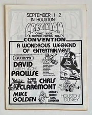 Vintage 1982 Creation Comic Book Science Fiction Film Convention Houston Texas