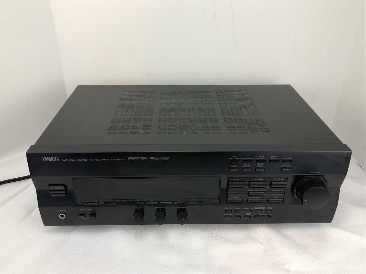 Yamaha オーディオ機器 ブラック YAMAHA RX-V493 AV Stereo Natural Sound Receiver Tuner Cinema DSP