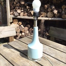 Contemporary Duck Egg Blue Ceramic & Clear Resin Table Lamp Working 13” Tall