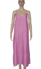 By Anthropologie Lace Trim V Neck Adjustable Strap Pink Slip Midi Dress New M