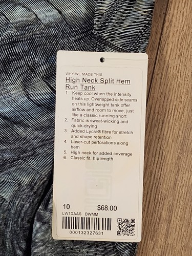 Lululemon Womens High Neck Split Hem Run Tank Size 10 - Picture 14 of 14