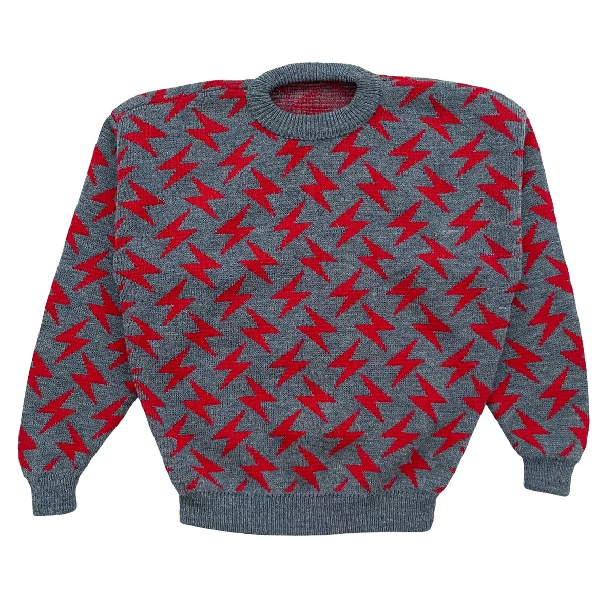 Vintage Lightning Bolt Knit Sweater - Men's Small - Women's Large