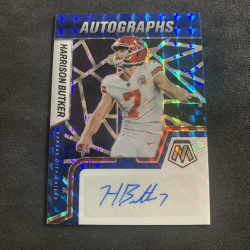2022 Panini Mosaic Harrison Butker Autograph Blue SB Kansas City Chiefs 68/99 - Picture 2 of 3