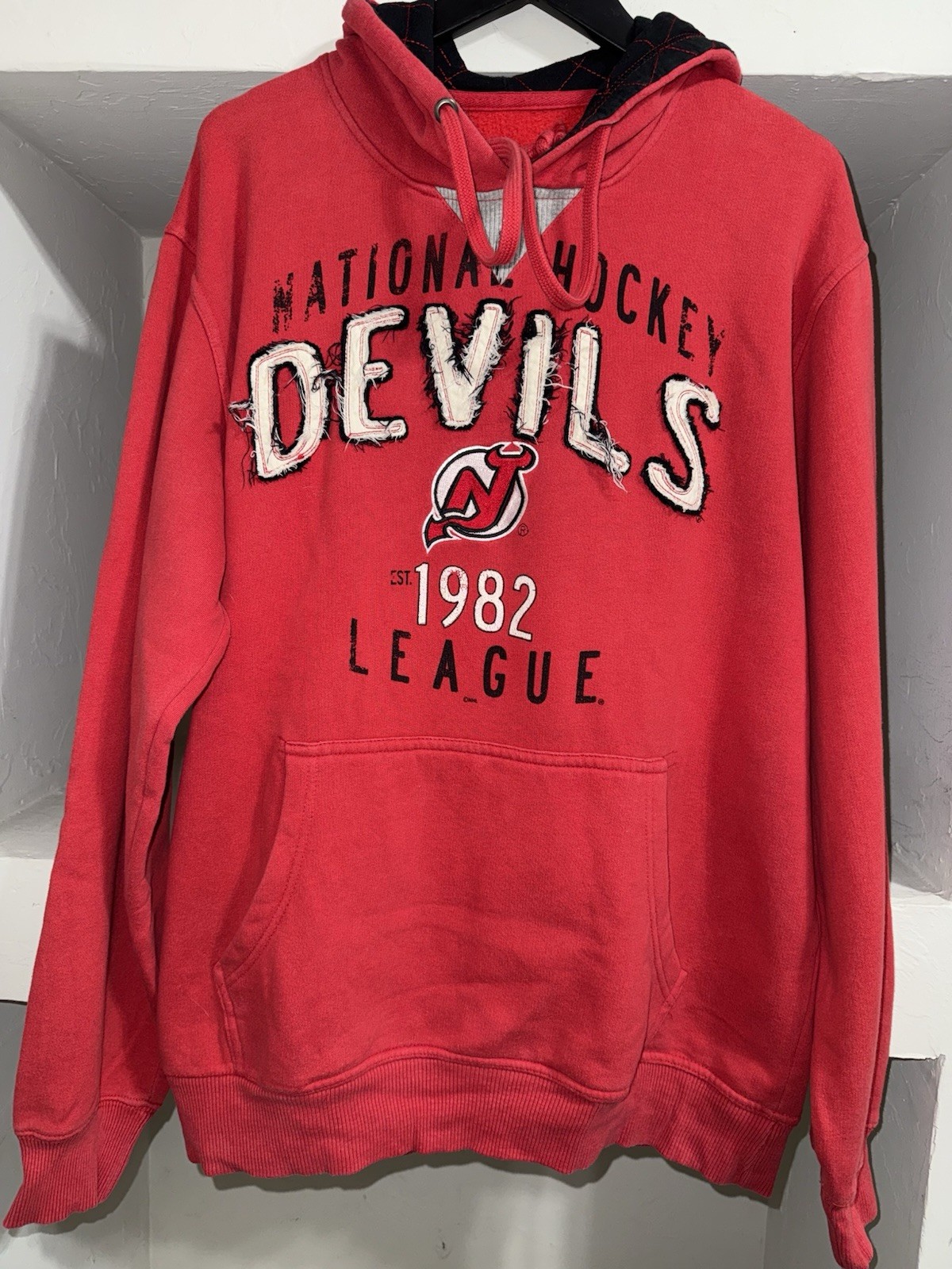 Vintage 90s New Jersey Devils Hoodie Size Large - NHL Hockey