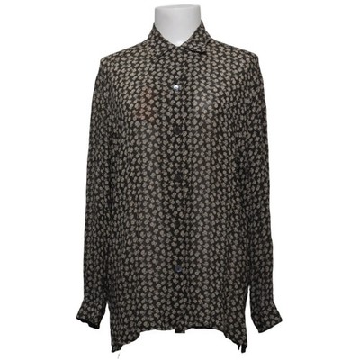 Robert Friedman, Bluse, Größe: M, Schwarz/Weiß, Viskose, Blumen, Damen #IwZ