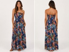 Women Sheering Maxi Dress Floral Summer Beach Holiday 8-22