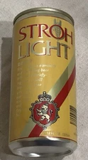 STROH LIGHT BEER ~ 12 OZ ALUMINUM CAN (late 70ies) PULL TAB MI 10 CENT REFUND