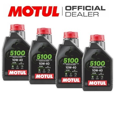 4 Liters Of 4T Engine Oil Motul 5100 10W30 Synthetic SAE 10W30 MA2 Ester API SM