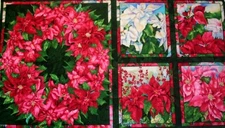 CLEARANCE - WINTER FLOWERS' POINSETTIA PANELS CHRISTMAS - WILMINGTON